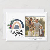レインボー フォト ウィンター ホリデー カード (正面)