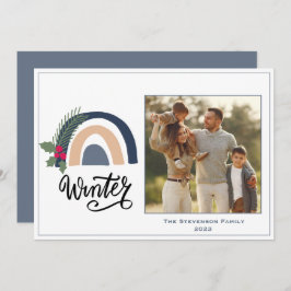 レインボー フォト ウィンター ホリデー カード