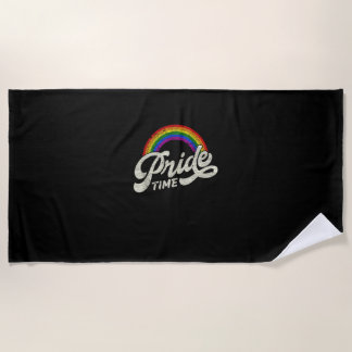 レインボー、プライドタイム、LGBTタンクトップ ビーチタオル