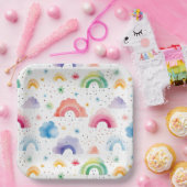 レインボー ペーパープレート (パーティー)