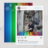 レインボー ホリデー インスタ フレーム フォト カード (正面/裏面)