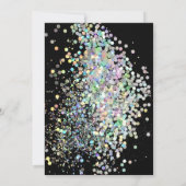 レインボー・ホログラフィック・スポット・ブラック・ゴールド・ウェディング 招待状 (裏面)