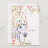 レインボー&ホースファースト・バースデーパーティー 招待状 (裏面)