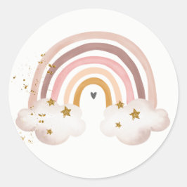 レインボー ボヘミア スティッカー パステル レインボー アース トーンズ ラウンドシール