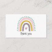 レインボー、ボホ、ピンクハート赤ちゃんシャワーブック エンクロージャーカード (裏面)