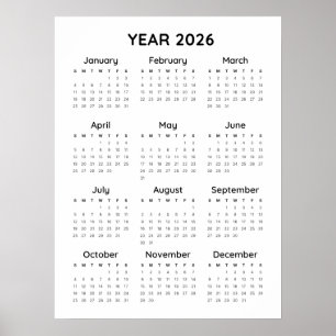 レインボー ミニマリスト 2026年 カレンダーポスター ポスター