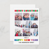 レインボー メリークリスマス コラージュ - 3x5 クリスマス カード (正面/裏面)