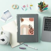 レインボー ヤシの葉 サン, ボホー 抽象的幾何学アート シール (iPadカバー)