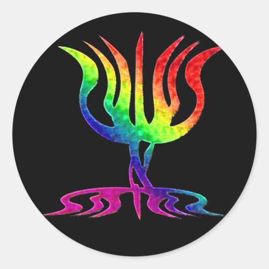 レインボー(ユダヤ教)メノラーシール ラウンドシール (正面)