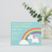 レインボー&ユニコーンガールズバースデーパーティー 招待状 (スタンド正面)