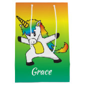 レインボー·ユニコーンズ·ドゥ·ザ·ダブ·アンド·踊り ミディアムペーパーバッグ (裏面)