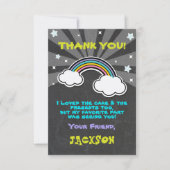 レインボー·ユニコーン感謝ノート 招待状 (正面)