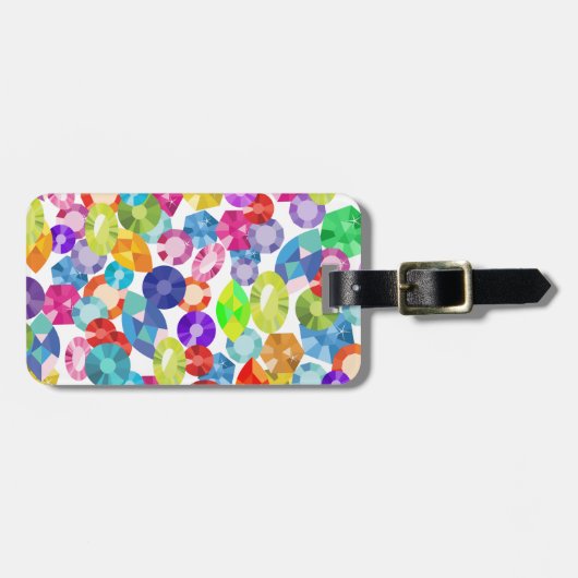 レインボー・ラインストロン ラゲッジタグ (正面横)