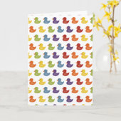 レインボー |ラバーダック |白のパターン全体 カード (黄色い花)