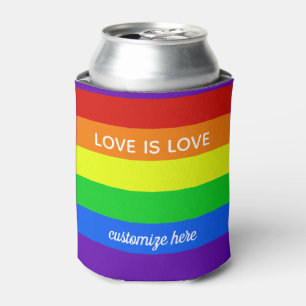 レインボー・ラブ・イズ・ラブ・ゲイプライド・パレード・カスタムLGBT 缶クーラー