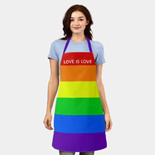 レインボー・ラブ・イズ・ラブ・ゲイプライドLGBTQビューティフル エプロン