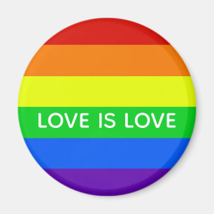 レインボー・ラブ・イズ・ラブ・ゲイプライドLGBTQビューティフル マグネット