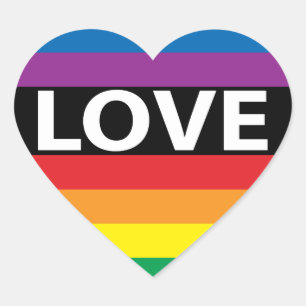 レインボー・ラブ・ハート・ステッカー、LBGT ハートシール