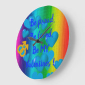 レインボー・ラブ・マン ラージ壁時計 (傾斜)