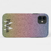 レインボー+ラメ+柄+イニシャル+ネーム Case-Mate iPhoneケース (裏面(横))