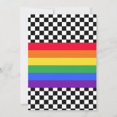 レインボー&レースカーの誕生日招待状 招待状 (裏面)