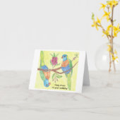 レインボー·ロリキーツの誕生日カード カード (黄色い花)