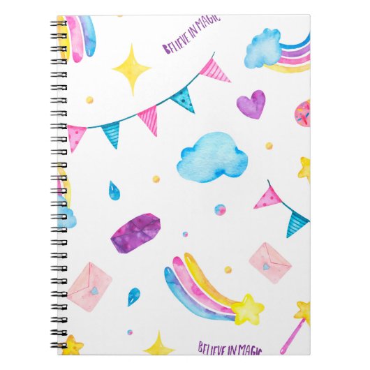 レインボー – 信じイン魔法 ノートブック (正面)