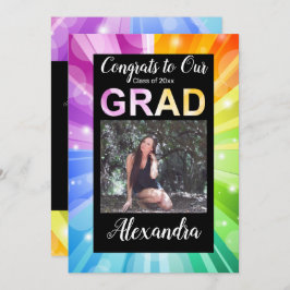 レインボー《写真》ぼけ味バブルアート写真卒業 招待状