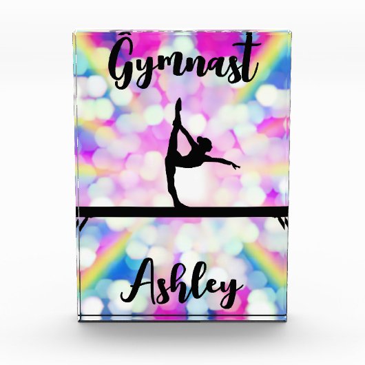 レインボー《写真》ぼけ味ブラスト体操ビパーソナライズされたーム フォトブロック (正面)