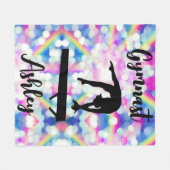 レインボー《写真》ぼけ味ブラスト体操ビパーソナライズされたーム フリースブランケット (正面(横))