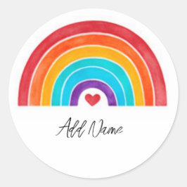 レインボー – 名前を追加 ラウンドシール