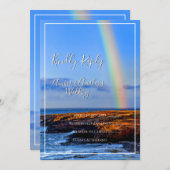 レインボー、希望と幸結婚せ、RSVP 招待状 (正面/裏面)