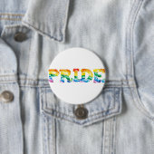 レインボー 水彩 PRIDE タイポグラフィー アート LGB LGBTQ 缶バッジ (インサイチュ)