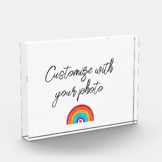 レインボー – 自分の写真を追加 フォトブロック (左)