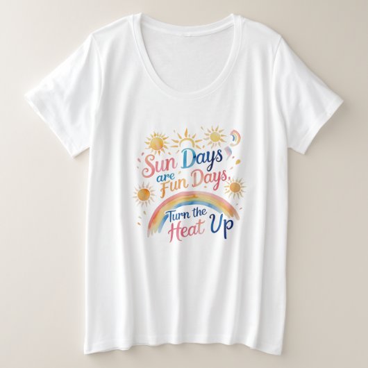 レインボー 輝き – 女性用プラスサイズTシャツ プラスサイズTシャツ (デザイン正面)