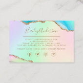 レインボー&金ゴールドグリッターウォーターカラーギルド瑪瑙 名刺 (裏面)