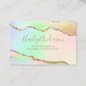 レインボー&金ゴールドグリッターウォーターカラーギルド瑪瑙 名刺 (正面)