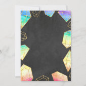 レインボー&金ゴールドジェムストーンズモダンガールズ誕生日 招待状 (裏面)