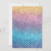 レインボー+金ゴールドマーメイドはかりで測&スティープベビーシャワー 招待状 (裏面)