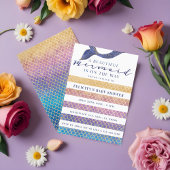 レインボー+金ゴールドマーメイドはかりで測&スティープベビーシャワー 招待状