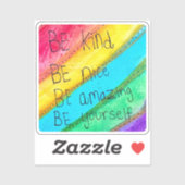 レインボー BE Kind BE Yourself 励ましの言葉 シール (シート)