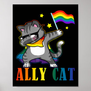 レインボー LGBT レズビアン プライド 面白い猫 ダブリング ポスター