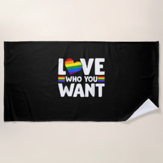 レインボー LGBTQ 愛する人を選べ ゲイ プライド LGBT Tシャツ ビーチタオル