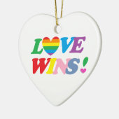 レインボー Love Wins! LGBT セラミックオーナメント (左)