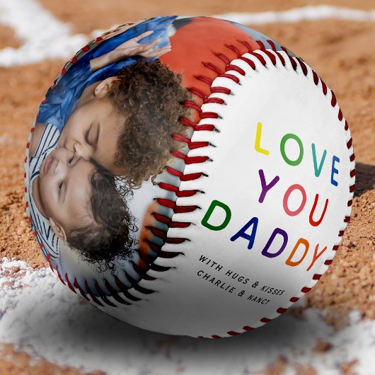 レインボー 'LOVE YOU DADDY' フォトコラージュの思い出 野球ボール