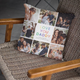 レインボー 'LOVE YOU DADDY' フォトコラージュ キープサム クッション