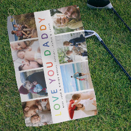 レインボー 'LOVE YOU DADDY' フォトコラージュ キープス ゴルフタオル