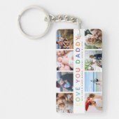 レインボー 'LOVE YOU DADDY' フォトコラージュ キーホルダー (正面)