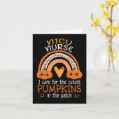 レインボー NICU 看護師 かわいいパンプキン達 ハロウィン カード (黄色い花)