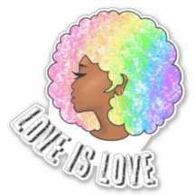 レインボーafro LGBTQ love is loveプライドブラック・ガール